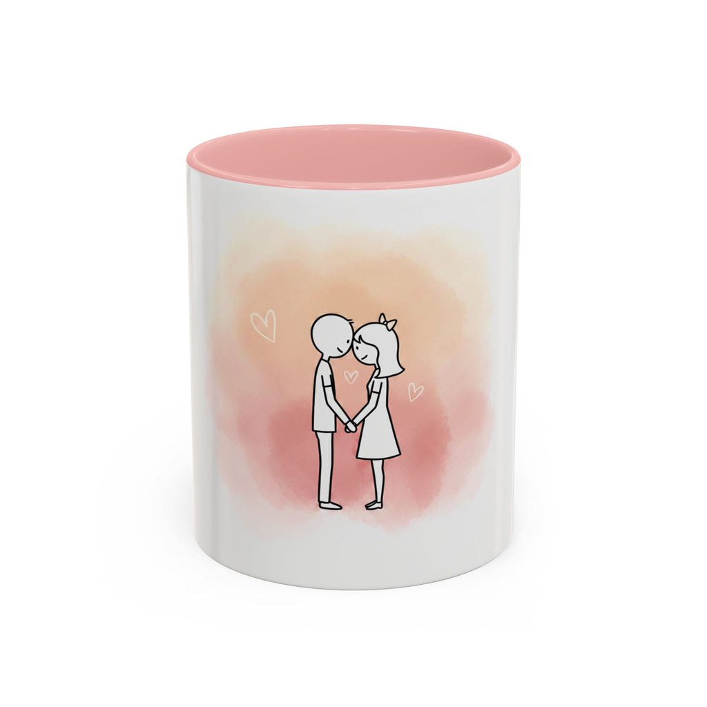 Kissing Couple Illustration Mug | Accent Coffee Mug 11oz 15oz