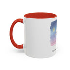 Couple Under Umbrella Illustration Coffee Mug | Accent Coffee Mug