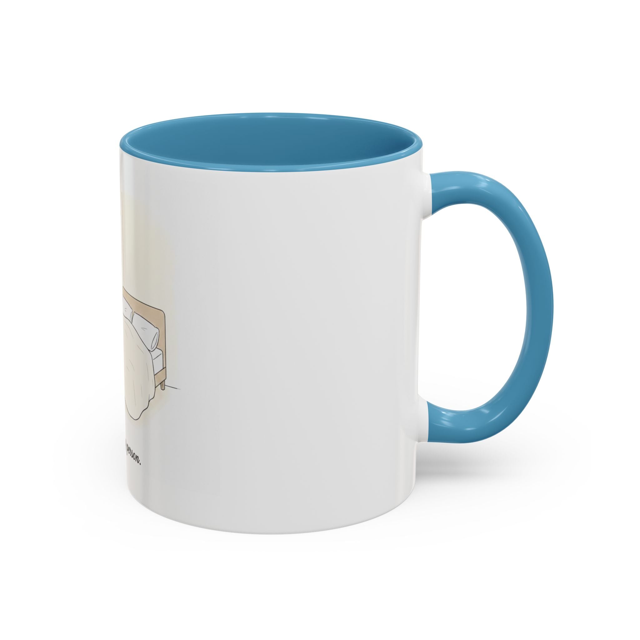 Not a Morning Person mug | Accent Coffee Mug, sleepy character illustration
