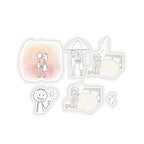 Romantic Doodle Couple Kiss-Cut Stickers | Laptop Planner Scrapbook Decals