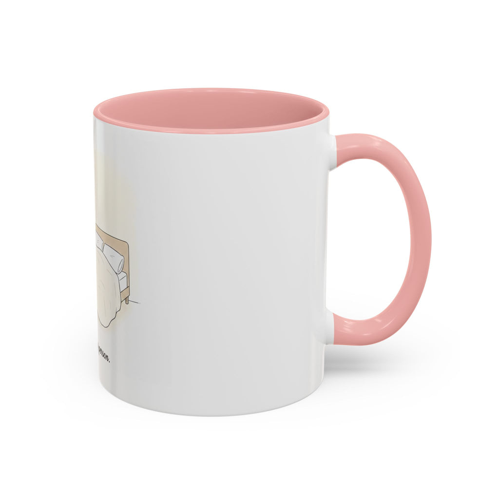 Not a Morning Person mug | Accent Coffee Mug, sleepy character illustration