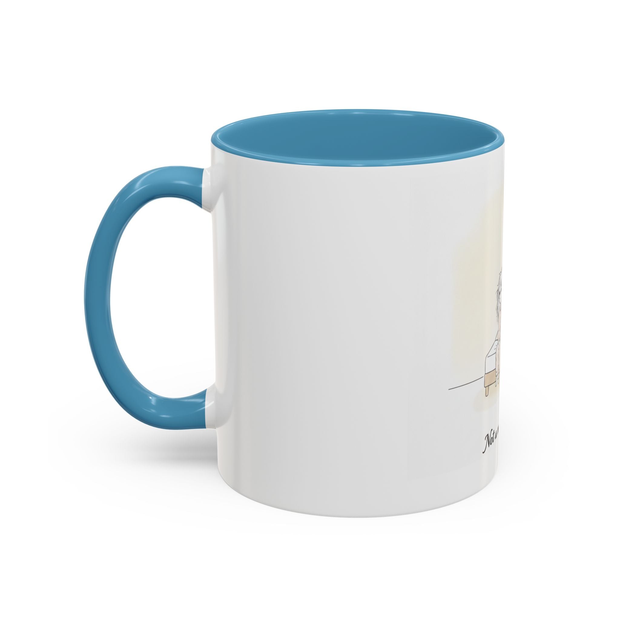 Not a Morning Person mug | Accent Coffee Mug, sleepy character illustration