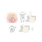 Romantic Doodle Couple Kiss-Cut Stickers | Laptop Planner Scrapbook Decals