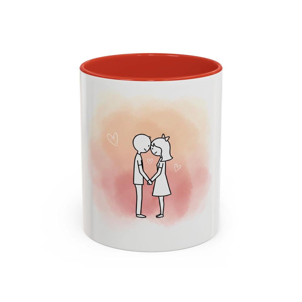 Kissing Couple Illustration Mug | Accent Coffee Mug 11oz 15oz