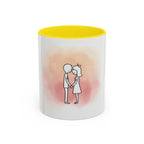 Kissing Couple Illustration Mug | Accent Coffee Mug 11oz 15oz