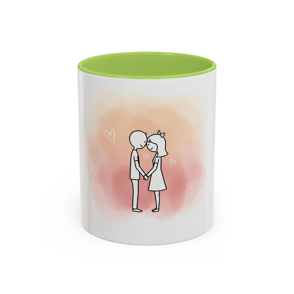Kissing Couple Illustration Mug | Accent Coffee Mug 11oz 15oz
