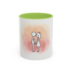 Kissing Couple Illustration Mug | Accent Coffee Mug 11oz 15oz
