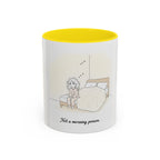 Not a Morning Person mug | Accent Coffee Mug, sleepy character illustration