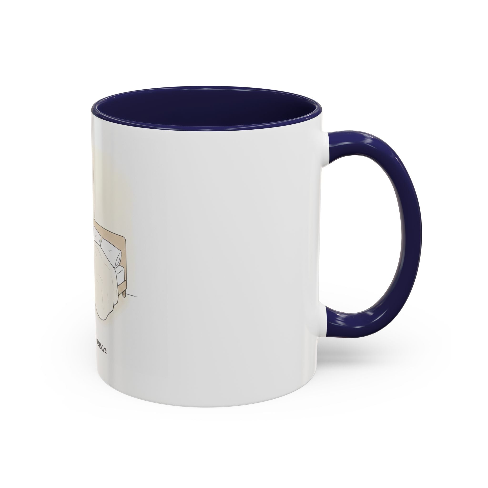 Not a Morning Person mug | Accent Coffee Mug, sleepy character illustration