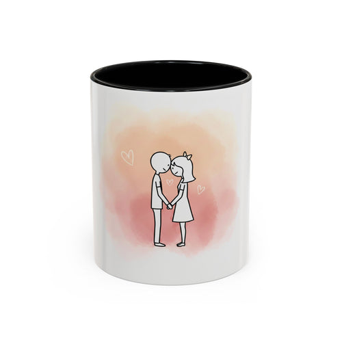 Kissing Couple Illustration Mug | Accent Coffee Mug 11oz 15oz