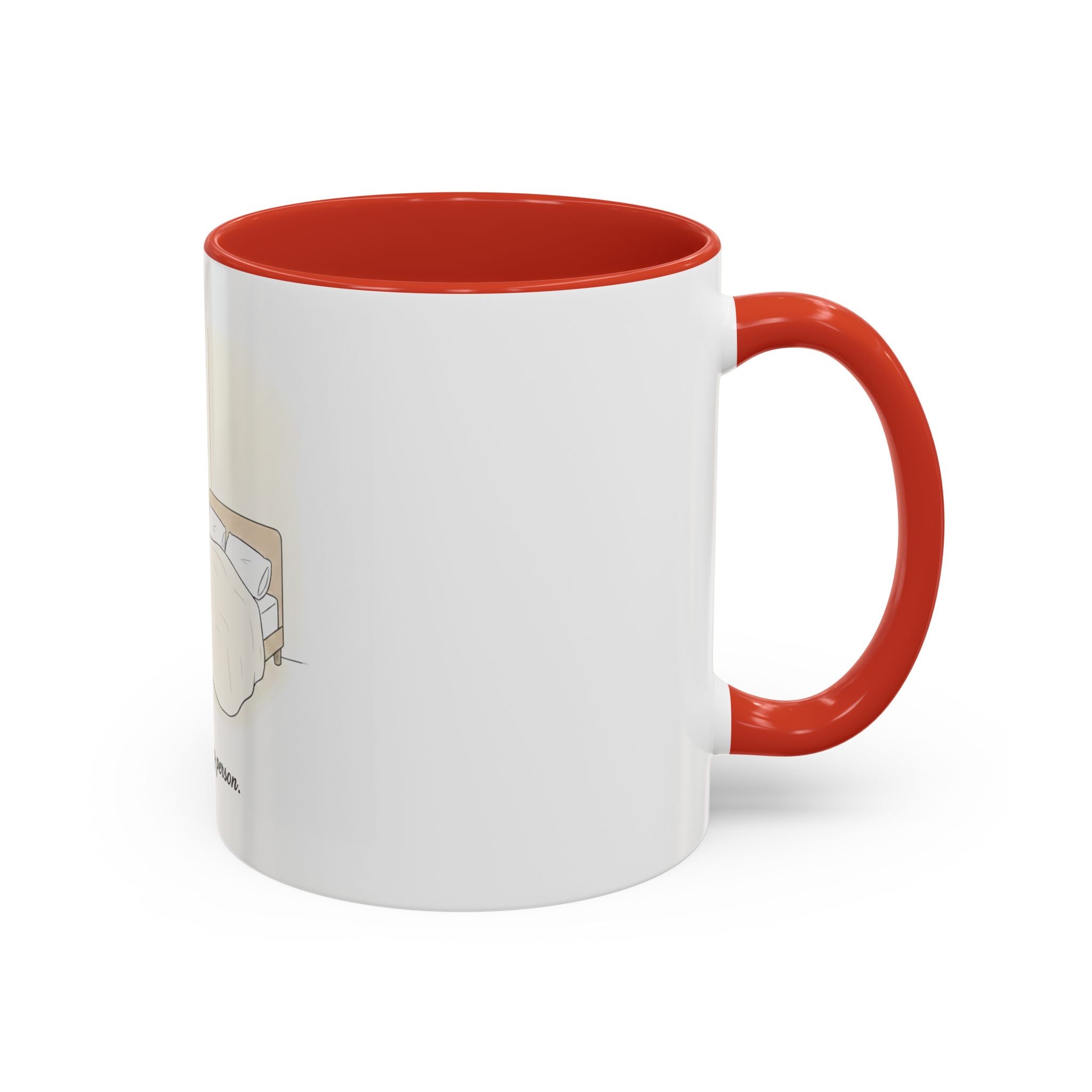Not a Morning Person mug | Accent Coffee Mug, sleepy character illustration