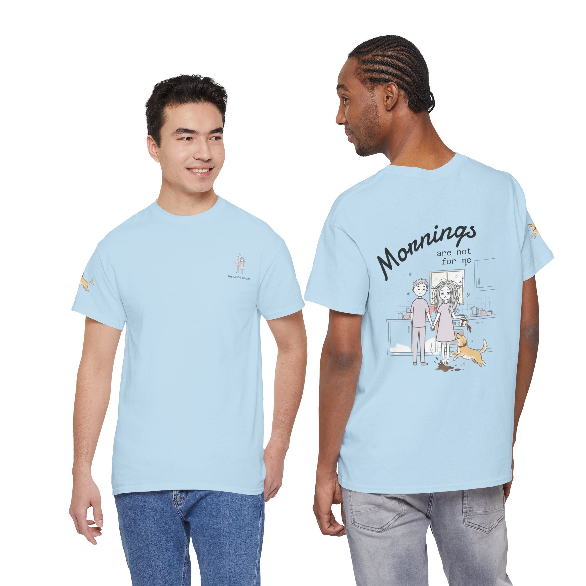 Mornings Are Not For Me Tee — Cute Couple Morning Cartoon T-Shirt
