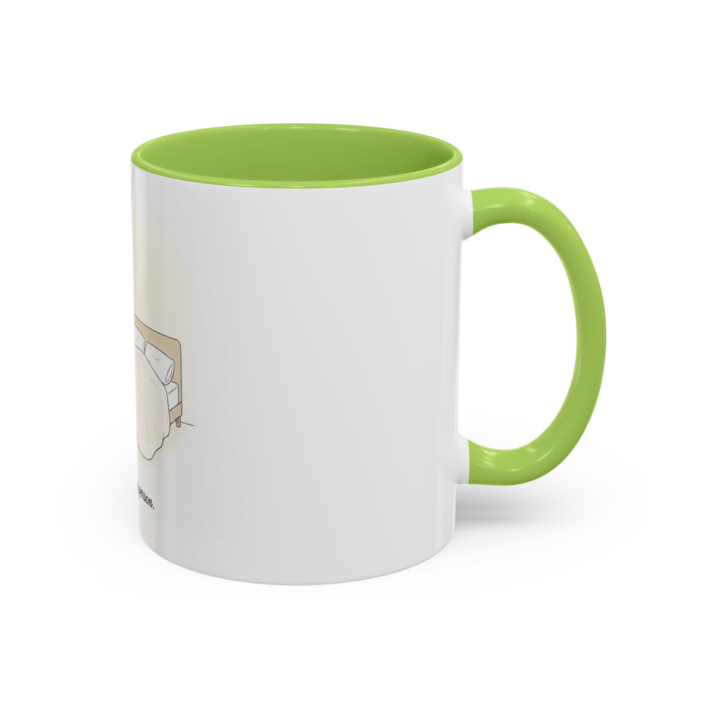 Not a Morning Person mug | Accent Coffee Mug, sleepy character illustration