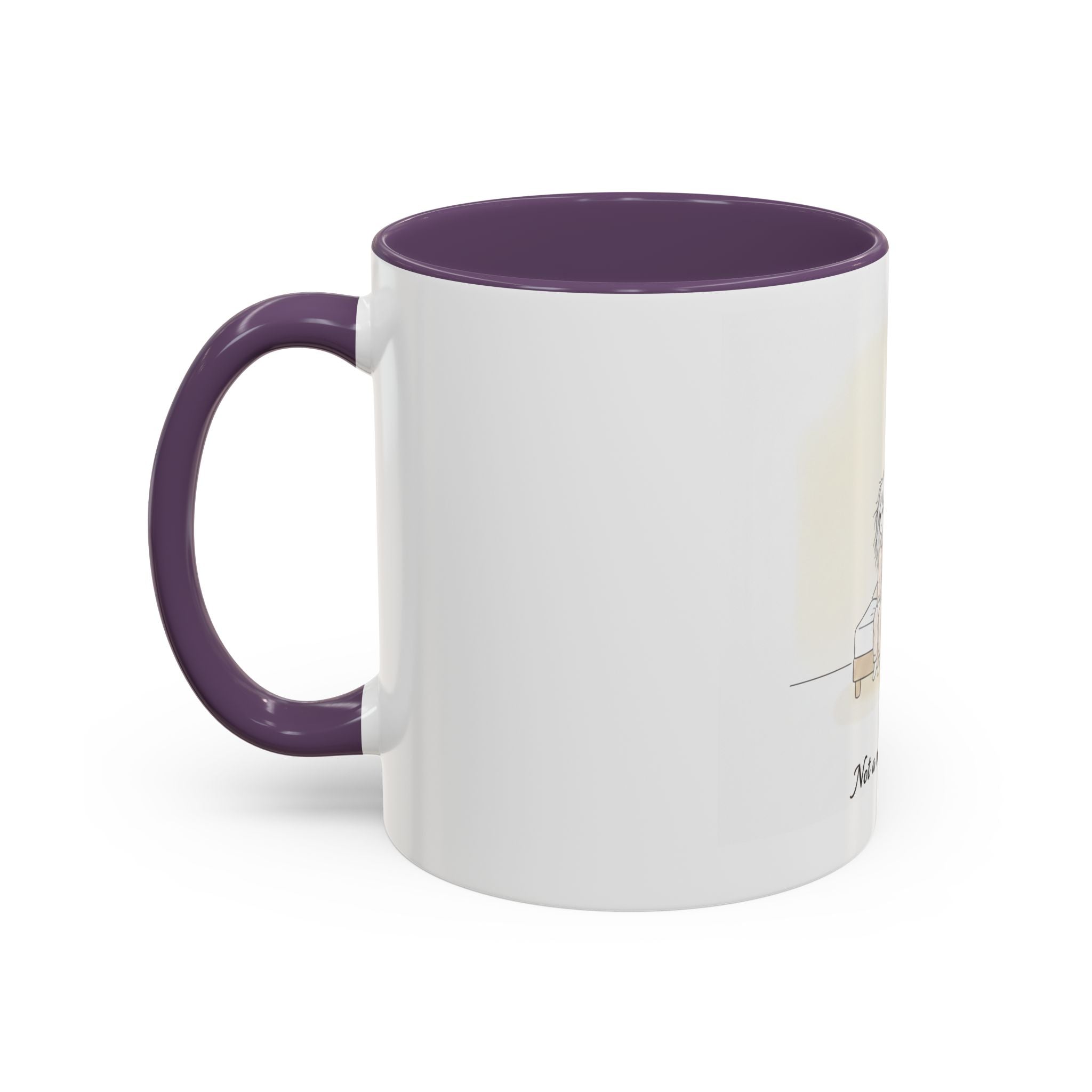 Not a Morning Person mug | Accent Coffee Mug, sleepy character illustration