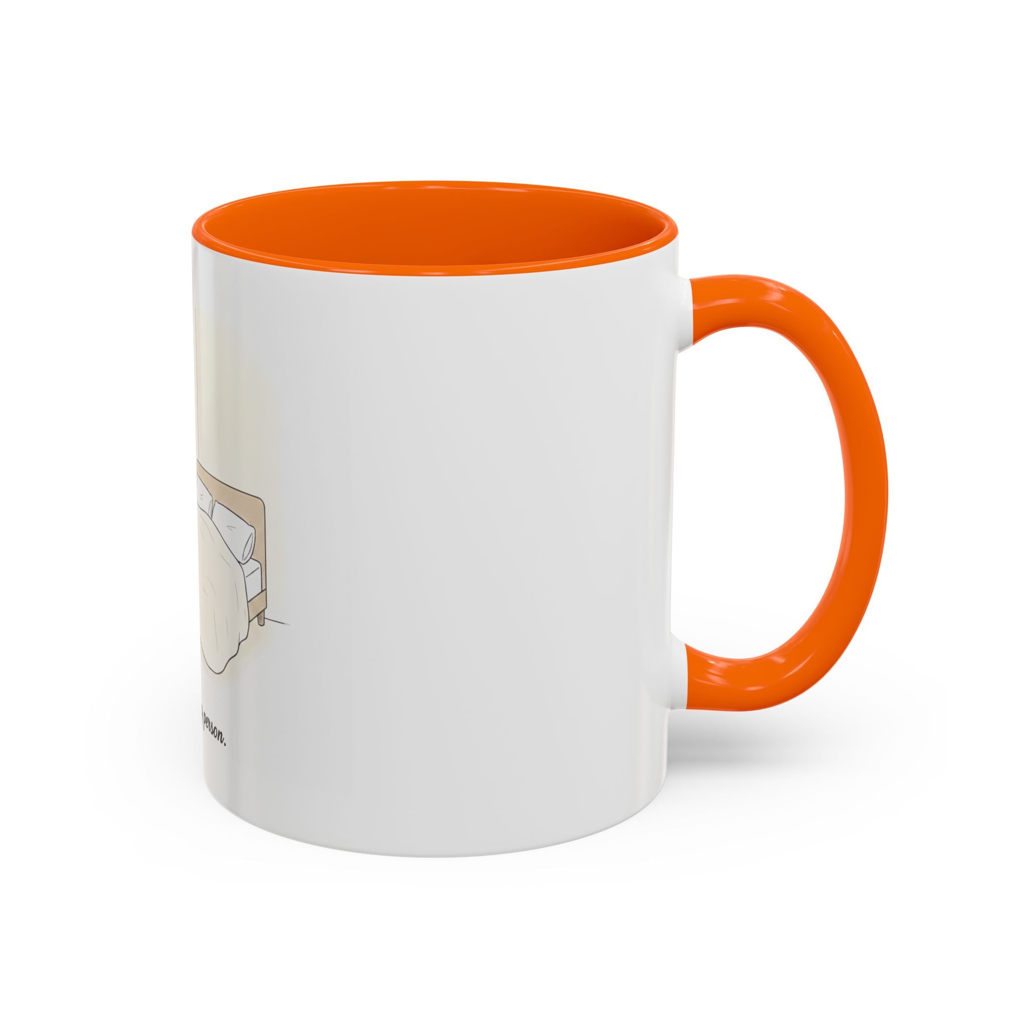 Not a Morning Person mug | Accent Coffee Mug, sleepy character illustration