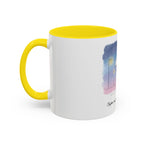 Couple Under Umbrella Illustration Coffee Mug | Accent Coffee Mug