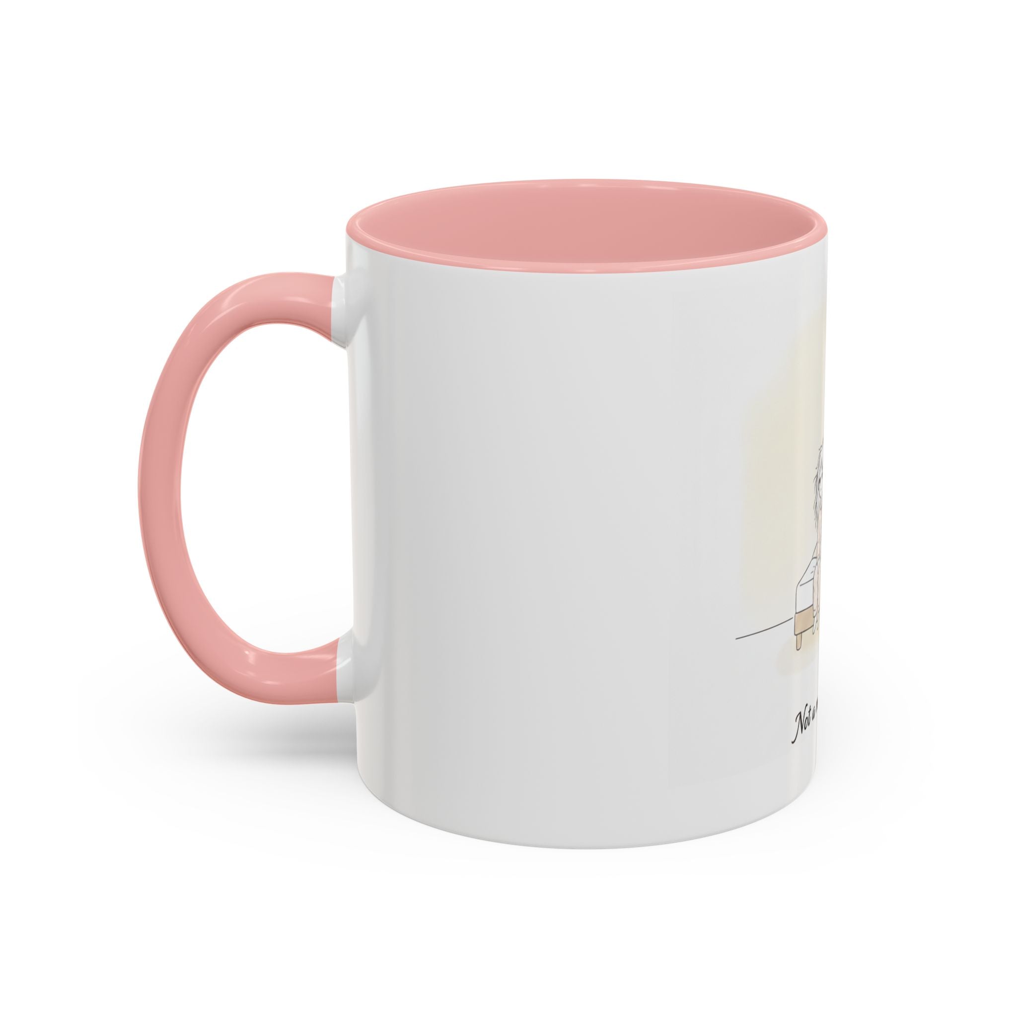 Not a Morning Person mug | Accent Coffee Mug, sleepy character illustration