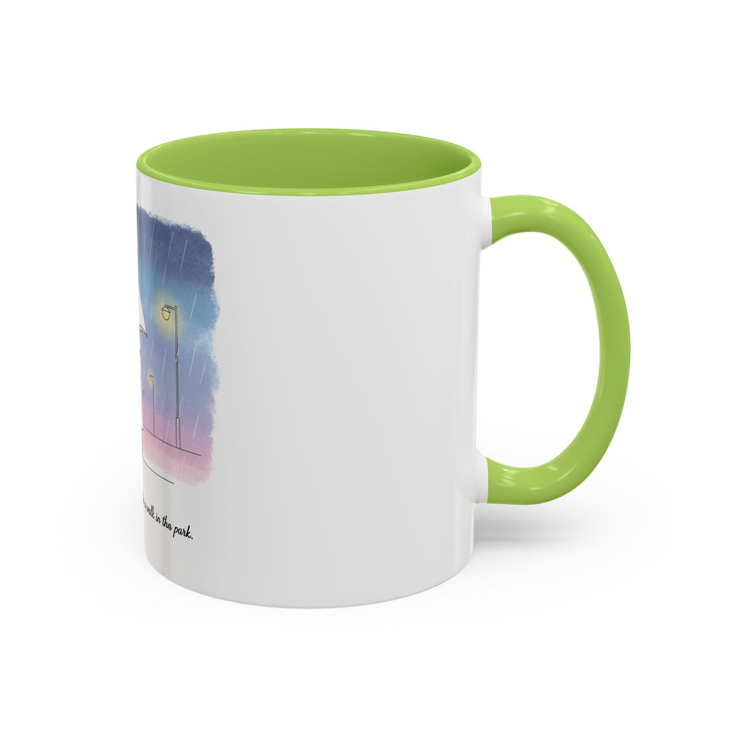 Couple Under Umbrella Illustration Coffee Mug | Accent Coffee Mug